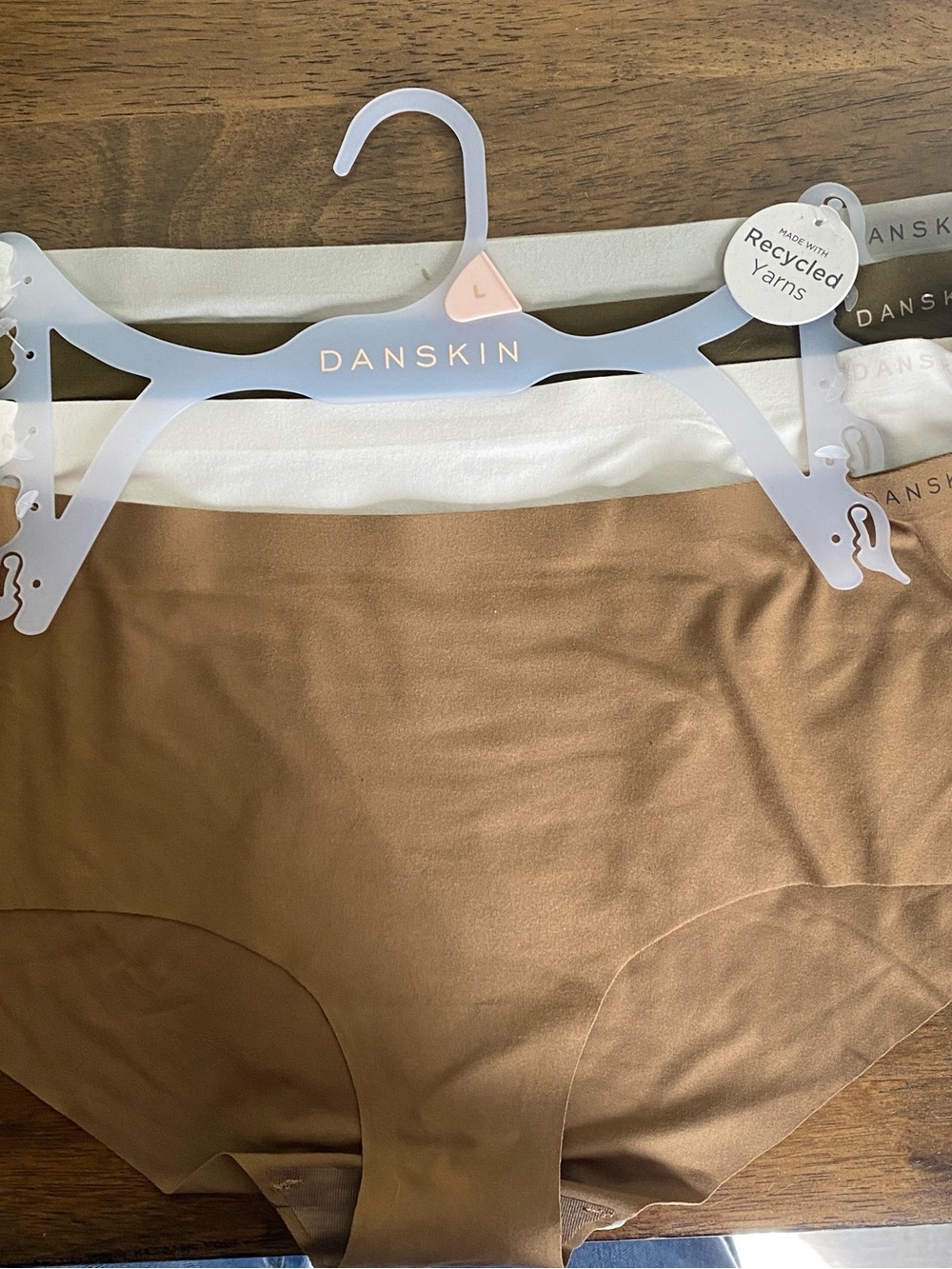 Danskin Tan & White Seamless High-Waist Panties